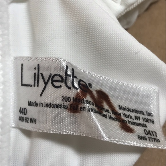 Lilyette White Full Coverage Minimizer Non-Padded Underwire Bra 0417 Size 44D - Picture 12 of 13